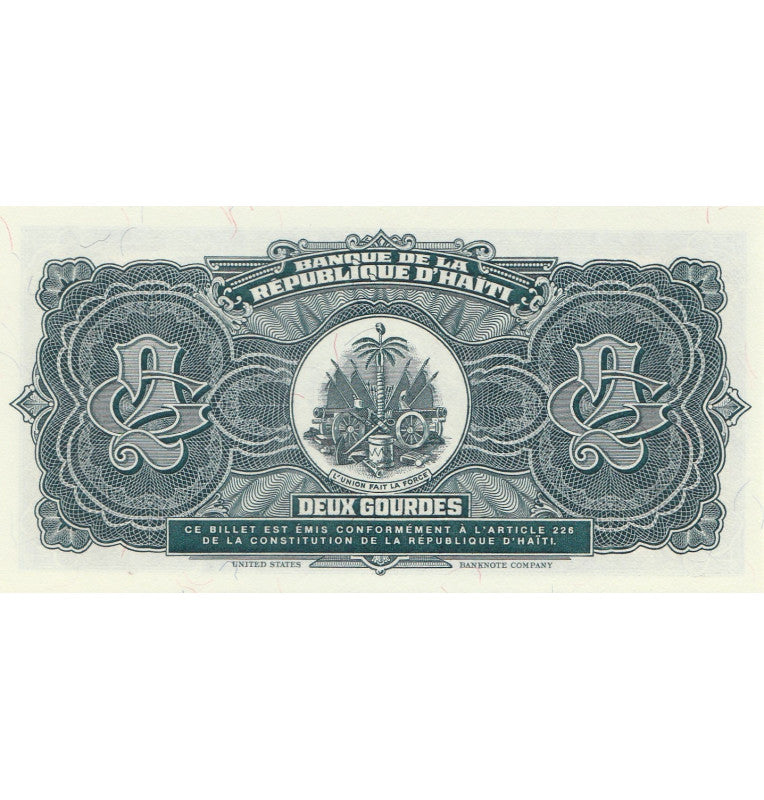 Haiti 2 Gourdes 1990 Pick 254a